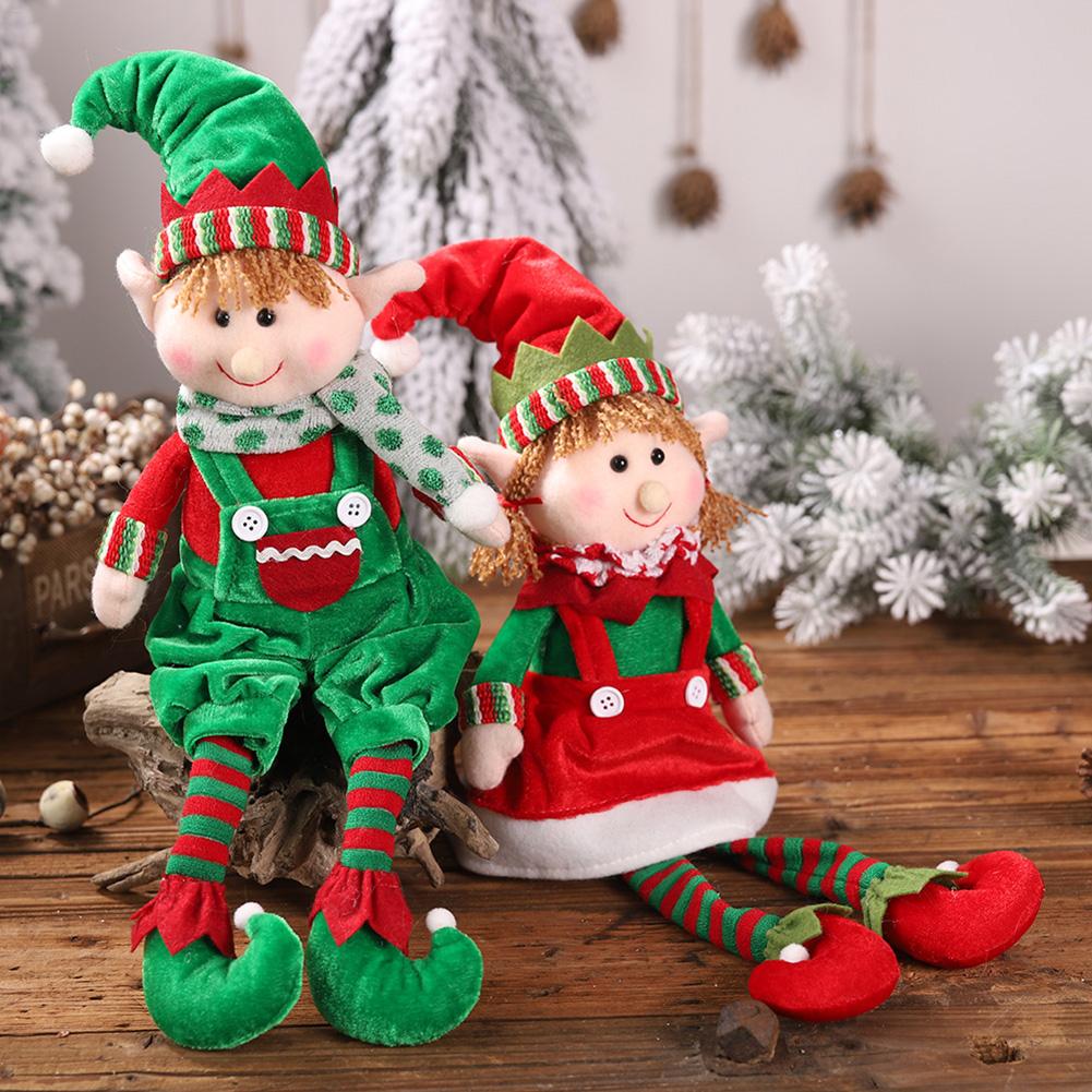 48cm Christmas Hanging Leg Doll Elf Doll Toys For Home Ornaments Kids Birthday Holiday Table Decoration