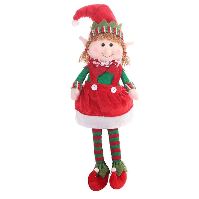 48cm Christmas Hanging Leg Doll Elf Doll Toys For Home Ornaments Kids Birthday Holiday Table Decoration