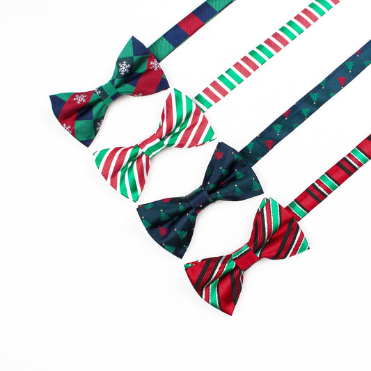 Christmas Bow Tie Men's Polyester Jacquard Christmas Fashion Casual Bow Tie