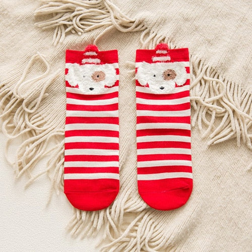 ARMKIN 1 Pair Women socks Casual winter Christmas Socks David's deer Socks Cotton Cartoon Keep Warm lady Socks Christmas Gift