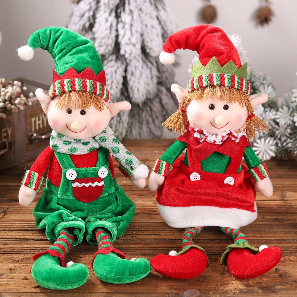 48cm Christmas Hanging Leg Doll Elf Doll Toys For Home Ornaments Kids Birthday Holiday Table Decoration