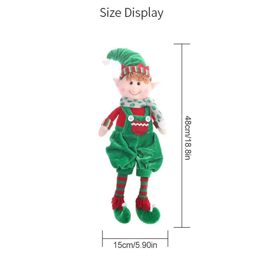 48cm Christmas Hanging Leg Doll Elf Doll Toys For Home Ornaments Kids Birthday Holiday Table Decoration