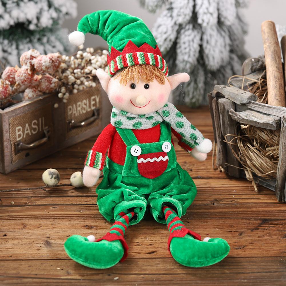 48cm Christmas Hanging Leg Doll Elf Doll Toys For Home Ornaments Kids Birthday Holiday Table Decoration