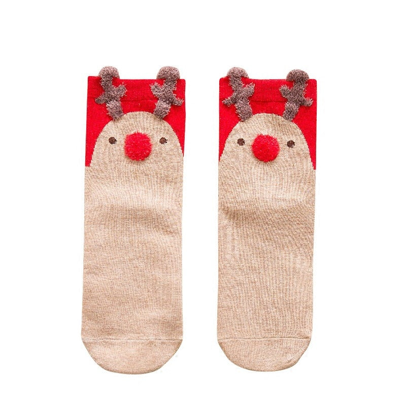 ARMKIN 1 Pair Women socks Casual winter Christmas Socks David's deer Socks Cotton Cartoon Keep Warm lady Socks Christmas Gift