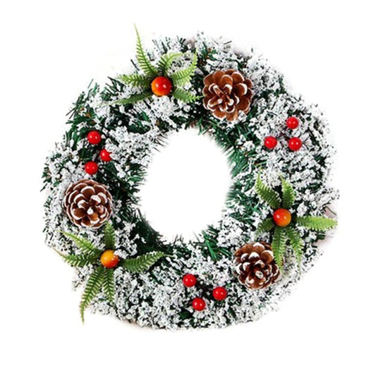 20/30/40cm Beautiful Elegant Hanging Christmas Wreath Garland  Flower Fruit Ball Cone Xmas Ornaments Window Door