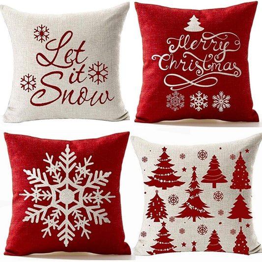 Christmas Decorations Pillow Covers Snowflcke Decor Throw Pillow Cases Xms Tree Cushion Cover 18 X 18 Inch