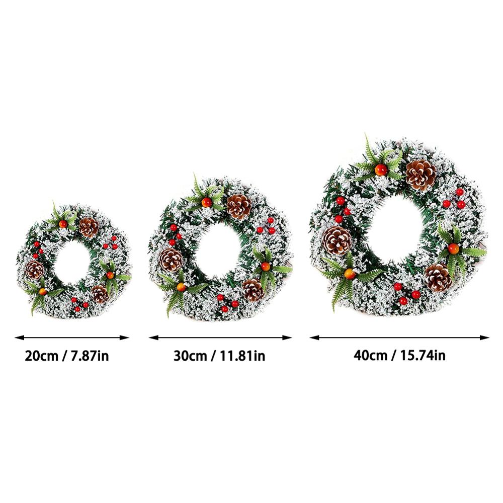 20/30/40cm Beautiful Elegant Hanging Christmas Wreath Garland  Flower Fruit Ball Cone Xmas Ornaments Window Door