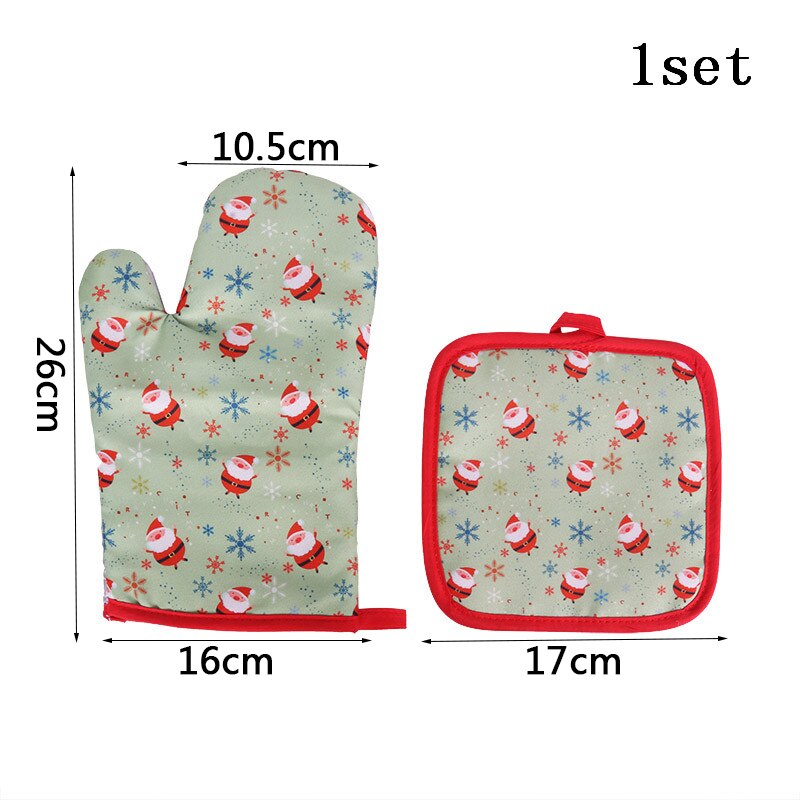 Christmas Decorations For Home Christmas Microwave Gloves Two-piece Heat-resistant Oven Mitt